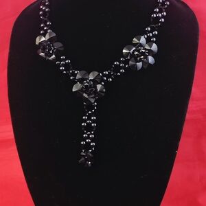 Elegant Black Beaded Necklace